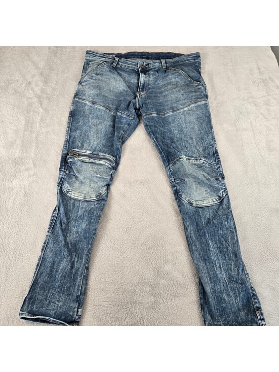 Other - G-Star RAW 5620 3D Zip Knee Skinny Jeans Mens 36x32 Blue Moto Biker Denim